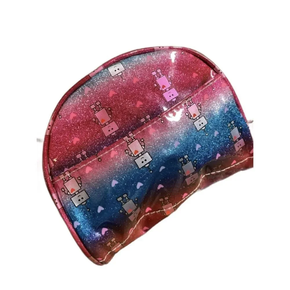 Kids Robot Glitter Cosmetic Bag - Pink & Blue